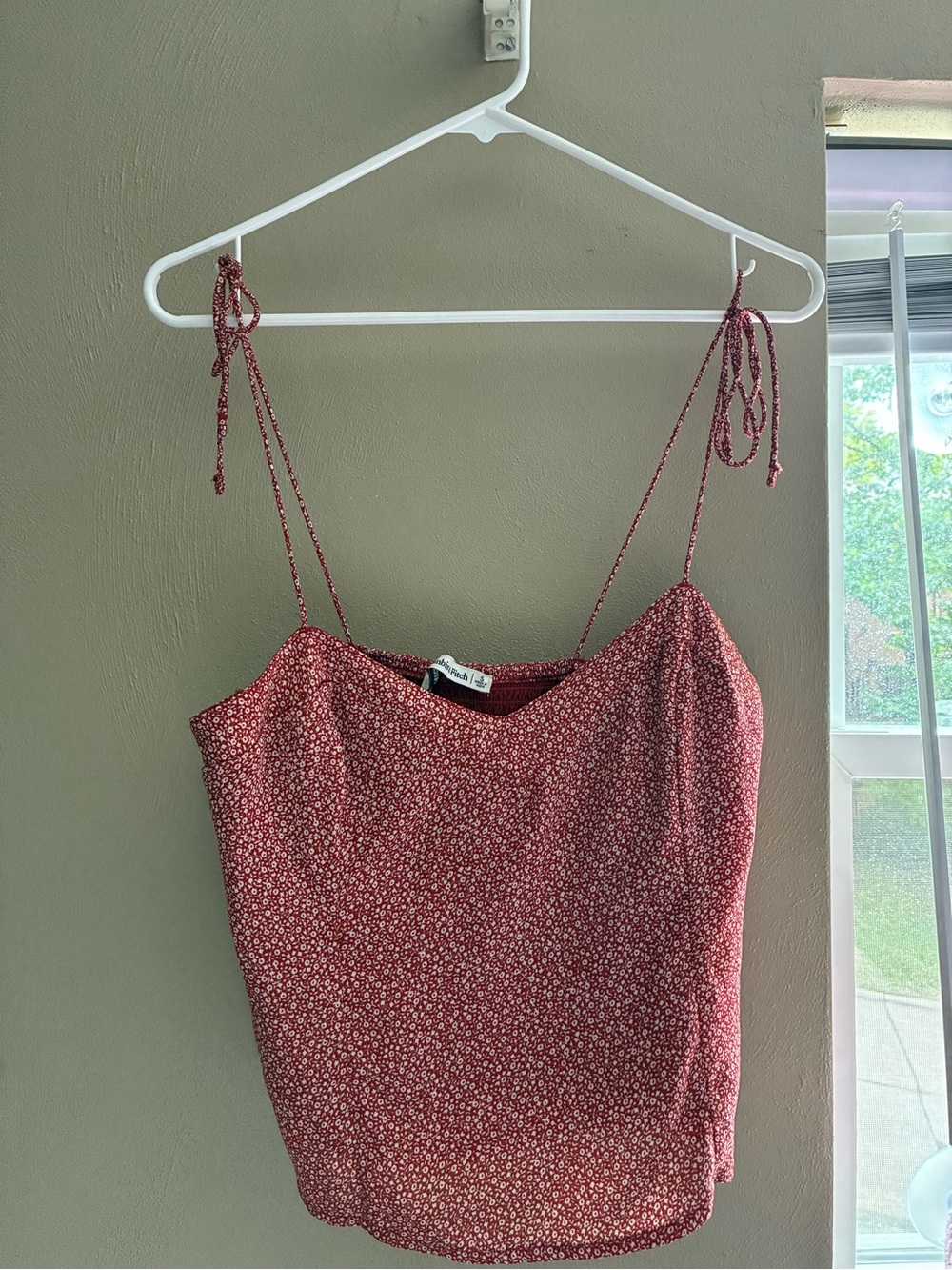 Abercrombie & Fitch Rust Red Floral Tie-Shoulder Cami